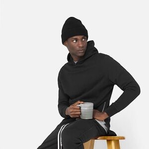 John Elliot + Co Black Men’s Hoodie with Zipper Detail